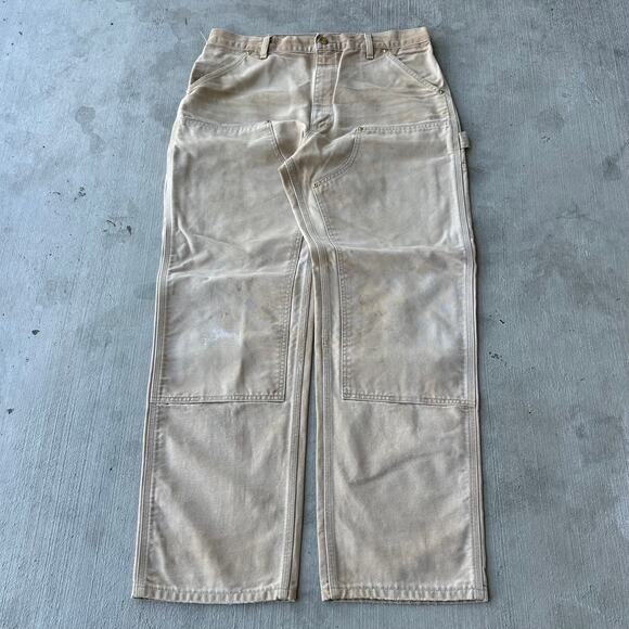 Vintage Y2K Carhartt brown double knee work wear carpenter pants - Picture 1 of 7
